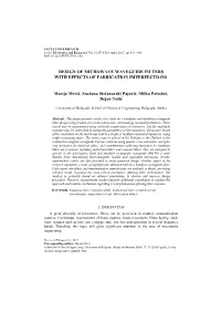 Design of Microwave Waveguide Filters with Effects of Fabrication Imperfections