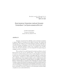 Does Epistemic Naturalism Vindicate Semantic Externalism?- an Episto-Semantical Review*