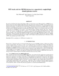 PZT Stack Etch for MEMS Devices in a Capacitively Coupled High Density Plasma Reactor