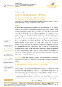 Radiological Problems of Tritium B