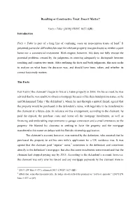 Resulting Or Constructive Trust: Does It Matter? Faizi V Tahir