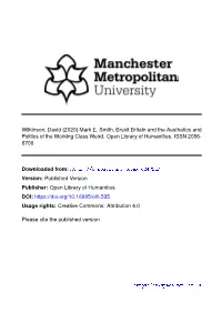 (2020) Mark E. Smith, Brexit Britain and the Aesthetics and Politics of the Working Class Weird