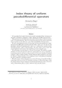 Index Theory of Uniform Pseudodifferential Operators