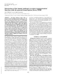 Interaction of the Human Androgen Receptor Transactivation Function with the General Transcription Factor TFIIF