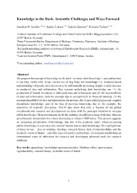Knowledge in the Dark: Scientific Challenges and Ways Forward