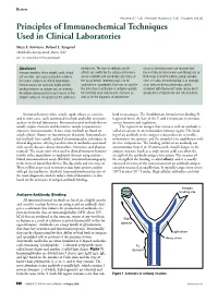 Principles of Immunochemical Techniques Used in Clinical Laboratories