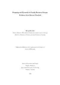 Propping and Pyramids in Family Business Groups: Evidence from Korean Chaebols