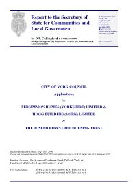 Report to the Secretary of State for Communities and Local Government