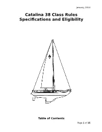 Catalina 38 Class Rules Specifications and Eligibility