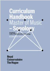 Curriculum Handbook – Master of Sonology