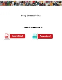 In My Secret Life Text