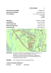 ITEM NUMBER: 2 APPLICATION NUMBER: 12/08575/OUT APPLICANTS NAME(S): Crickhowell Estates SITE ADDRESS: Cwrt Y Gollen Army Camp Cr