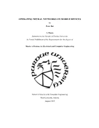 OPERATING NEURAL NETWORKS on MOBILE DEVICES by Peter Bai