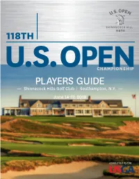 PLAYERS GUIDE — Shinnecock Hills Golf Club | Southampton, N.Y