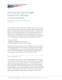 Showing up Is Not Enough: Trump's First 100 Days in the Asia-Pacific
