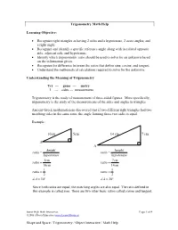 Trigonometry Math Help