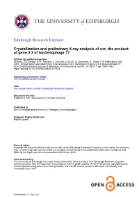 Crystallization and Preliminary X-Ray Analysis of Ocr, the Product of Gene 0.3 of Bacteriophage T7