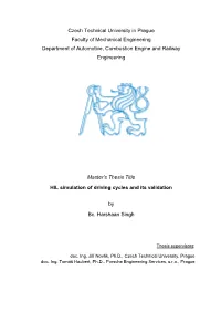 Czech Technical University in Prague Faculty of Mechanical Engineering Department of Automotive, Combustion Engine and Railway Engineering