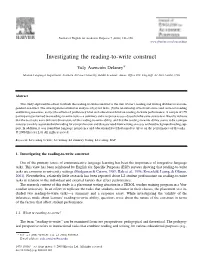 Investigating the Reading-To-Write Construct