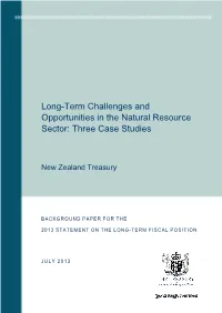 Long-Term Challenges and Opportunities in the Natural Resource Sector: Three Case Studies