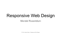 Responsive Web Design Mendel Rosenblum