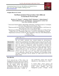 Soil Physicochemical Characteristics Under Different Ecosystems in Western Niger