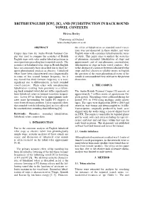 And [W] Distinction in Back Round Vowel Contexts