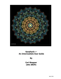 Apophysis :– an Intermediate User Guide