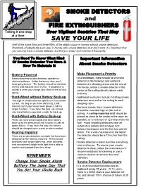 Emergency Management: Smoke Detectors & Fire Extinguishers