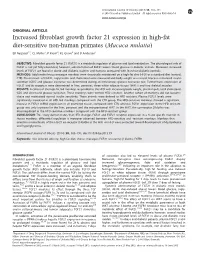 Increased Fibroblast Growth Factor 21 Expression in High-Fat Diet
