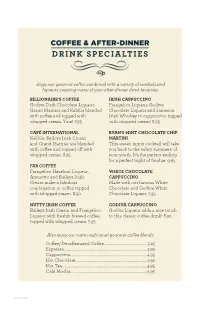 Melting Pot Dessert Menu