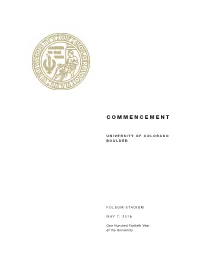 Spring 2016 Commencement Program