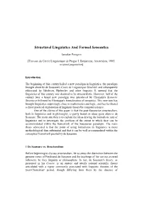 Structural Linguistics and Formal Semantics