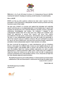 The Fourth All-Ireland Conference for Undergraduate Research (AICUR), Hosted by the Centre for Teaching and Learning and All University of Limerick Faculties