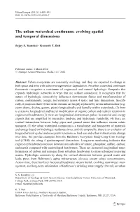 The Urban Watershed Continuum: Evolving Spatial and Temporal Dimensions