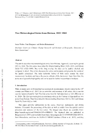 Two Meteorological Series from Herisau, 1821–1844