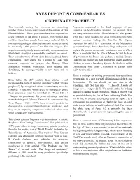 Yves Dupont's Commentaries on Private Prophecy