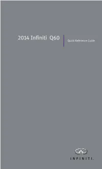 2014 Infiniti Q60 Coupe | Quick Reference Guide