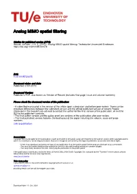 Analog MIMO Spatial Filtering