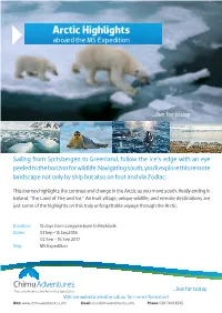 Arctic Highlights Aboard the MS Expedition