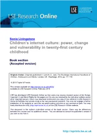 Children's Internet Culture: Power, Change and Vulnerability in Twenty