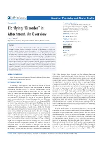 Clarifying “Disorder” in Attachment: an Overview
