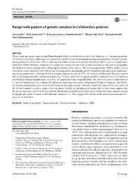 Range-Wide Pattern of Genetic Variation in Colobanthus Quitensis