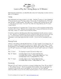 Tuning the Banjo in Open G