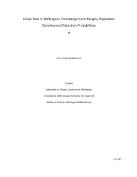 Urban Rats in Wellington: Estimating Home Ranges, Population Densities and Detection Probabilities