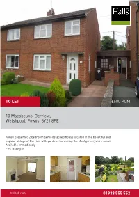 500 PCM 10 Maesbeuno, Berriew, Welshpool, Powys