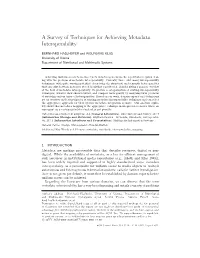A Survey of Techniques for Achieving Metadata Interoperability