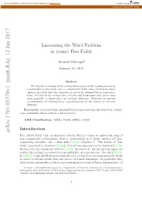 Arxiv:1701.03378V1 [Math.RA] 12 Jan 2017 Setao Apihe Rusadfe Probability” Free and Groups T Lamplighter by on Supported Technology