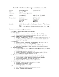 Chem-601: Structure and Bonding of Molecules and Materials