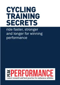 Cycling Training Secrets